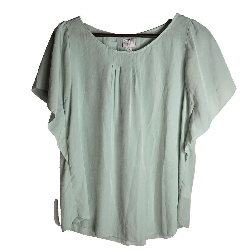 Postmark (Antrhopologie) Mint Green Hilma Blouse Womens 6